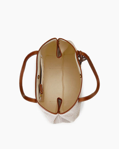 Women's Canvas & Leather Large Emerie Tote Bag