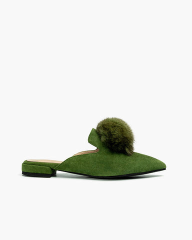 Slip On Backless Flat Heel Mules