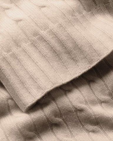 Cable-Knit Cotton Throw Blanket