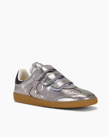 Women’s Beige Suede Leather Hook-and-Loop Sneakers