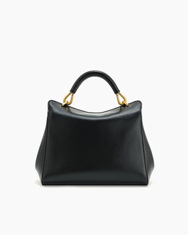 Elegant Turn-Lock Trapeze Satchel