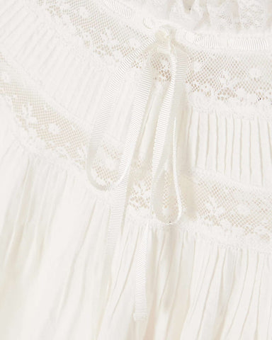 Lace Trim Cotton Mini Dress
