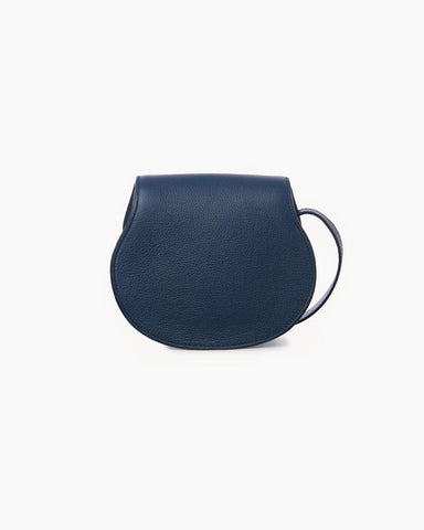 Small Leather Saddle Bag Curved Flap
