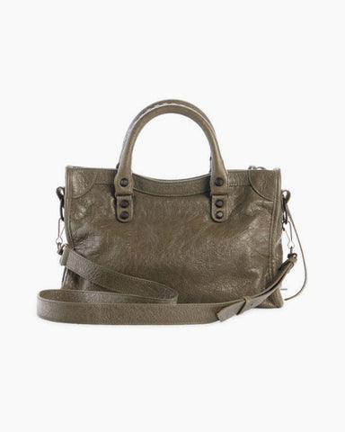 Light Pink Crinkled Leather Handbag