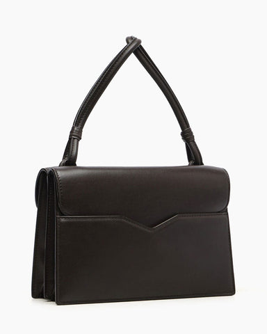 Espresso Leather Knot Lock Bag for Quiet Luxury City Strolls