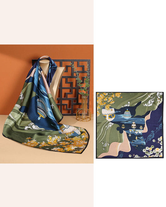 Women's Gallery Visit Artistic Landscape Silk Scarf