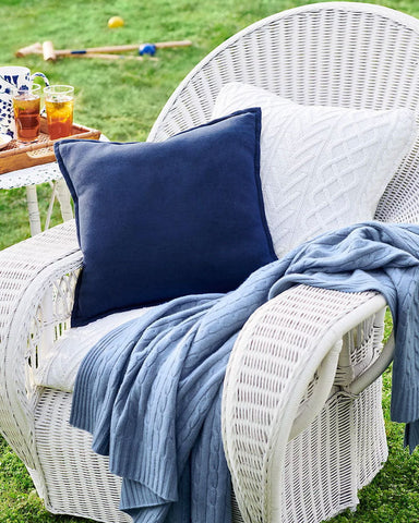 Cable-Knit Cotton Throw Blanket