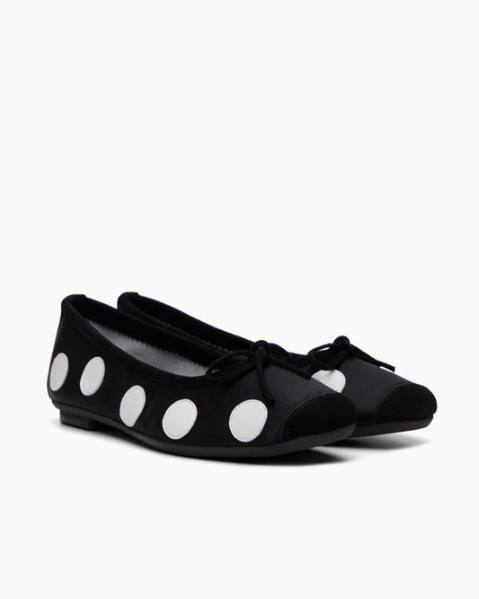 Satin Polka Dot Ballet Flats