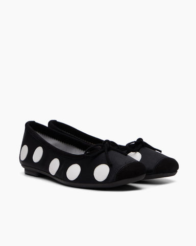 Satin Polka Dot Ballet Flats