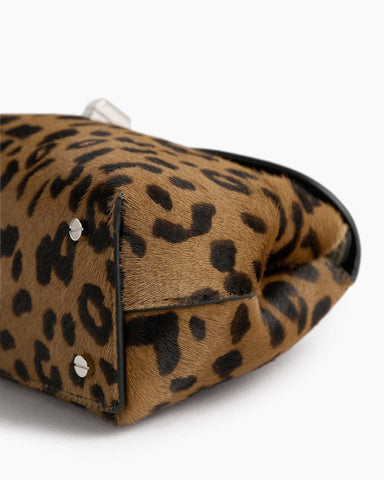 (Pre-sale)Mini T-Lock Clutch in Leopard Print Pony Hair