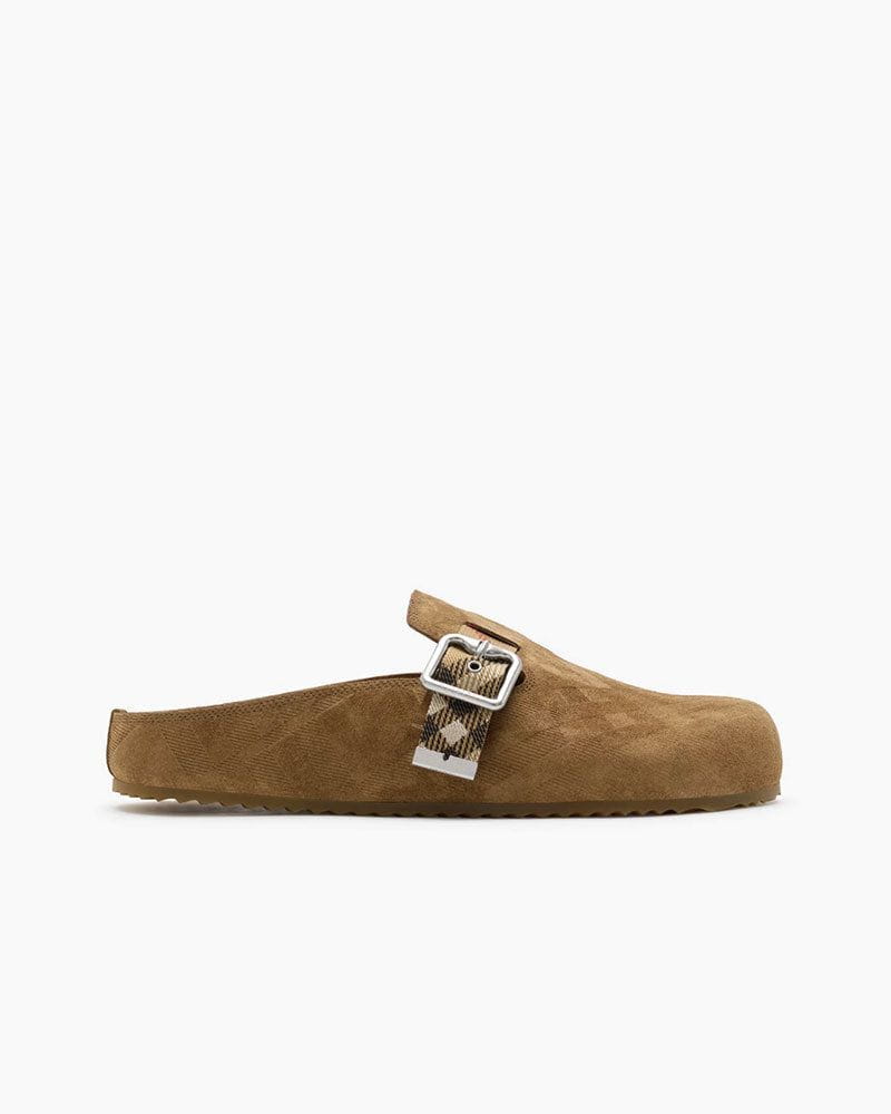 Check Pattern Suede Urchin Clogs