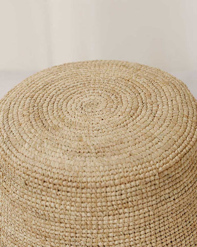 Raffia Wide Brim Bucket Hat