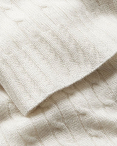 Cable-Knit Cotton Throw Blanket