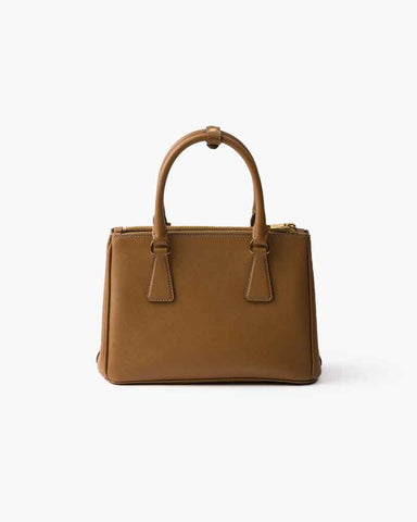 Black Double Zip Shoulder Handbag with Gold Hardware & Strap