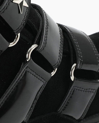 Star Strap Studded Wedge High-Top Sneakers