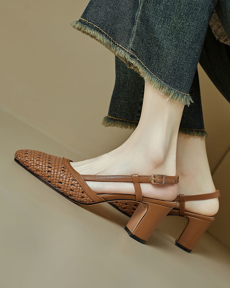 Summer-Office-Woven-Block-Heel-Slingback-Pumps-11