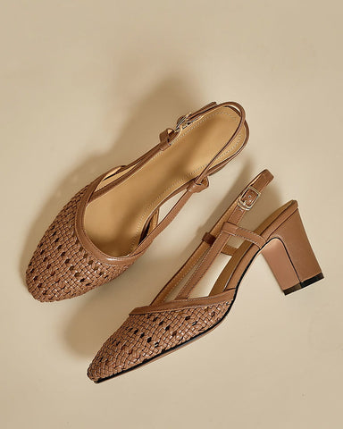 Summer-Office-Woven-Block-Heel-Slingback-Pumps-7