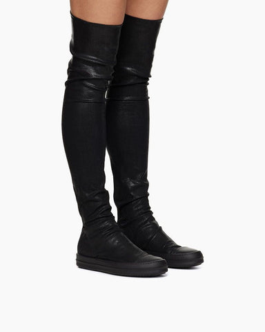 Black Hollywood High Sock Sneaks Tall Boots