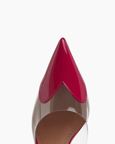 Women's Red Gloss Heart Point Slingbacks