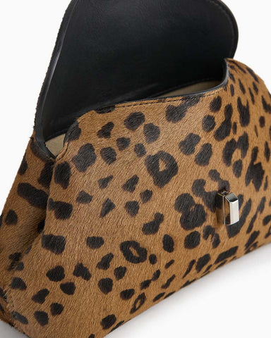 (Pre-sale)Mini T-Lock Clutch in Leopard Print Pony Hair