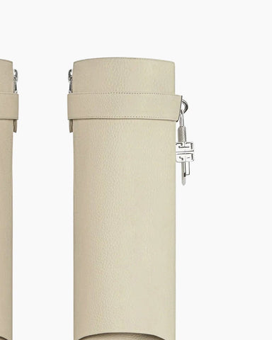 Silver Lock Biker Ankle Boots