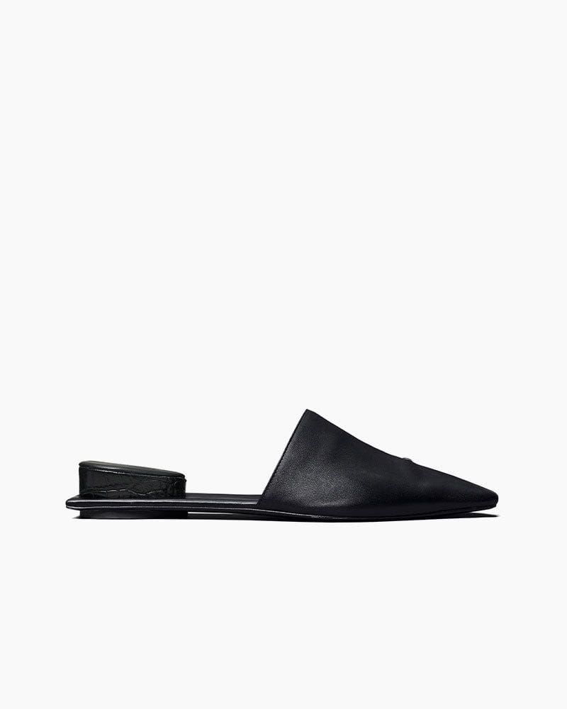 Obsidian Grace Pearl-Inlaid Open Mules