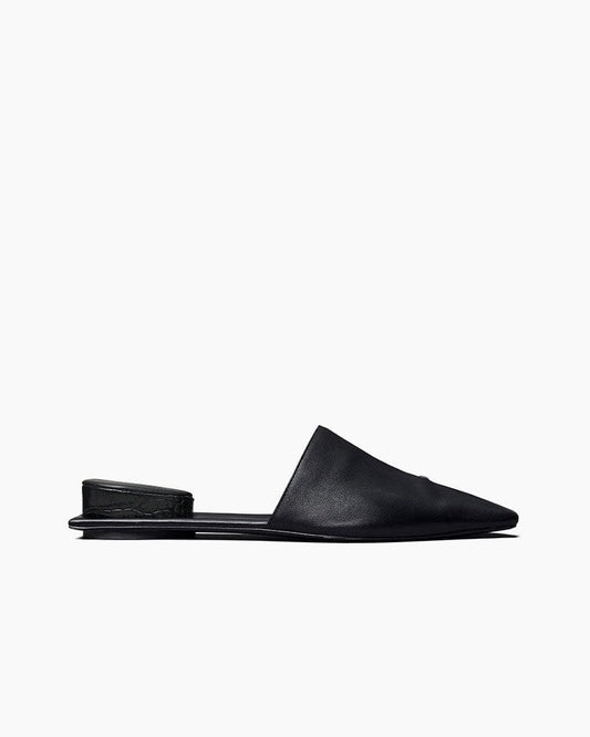 Obsidian Grace Pearl-Inlaid Open Mules
