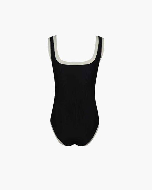 Beach & Resort Ribbed Button One-Piece Swimsuit