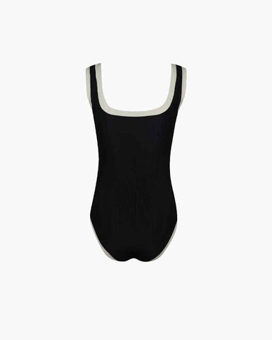 Beach & Resort Ribbed Button One-Piece Swimsuit