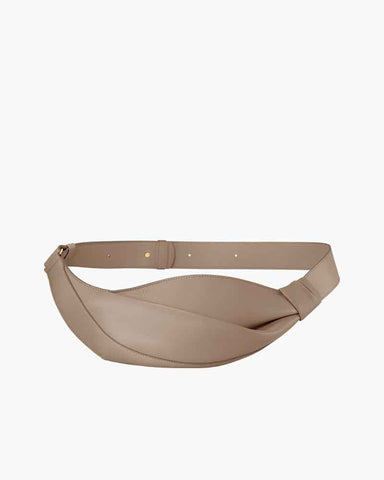Nappa Leather Folded Crescent Crossbody Belt Bag