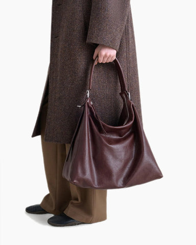 Women's Belted Leather Tote Bag