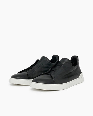 Black Leather Sneakers for First-Class Business Travel