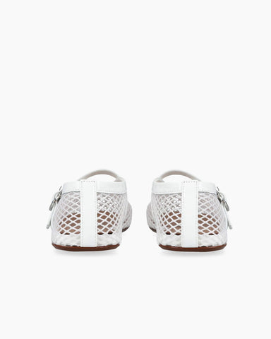 Women's Mesh Ballet Flats With Buckle Strap