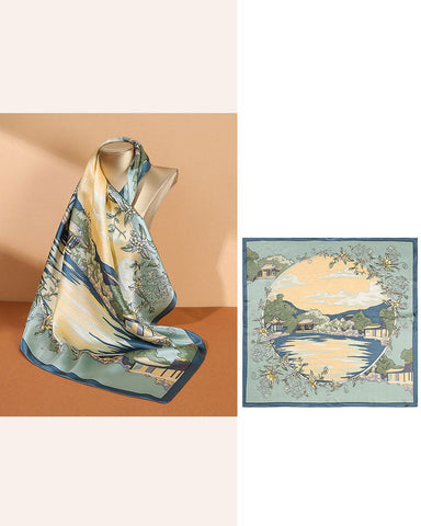 Women's Gallery Visit Artistic Landscape Silk Scarf