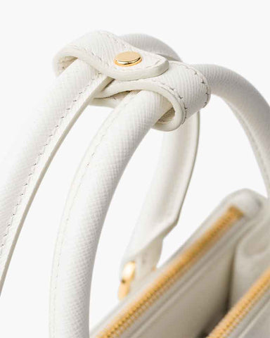 Black Double Zip Shoulder Handbag with Gold Hardware & Strap