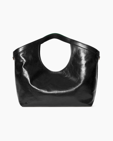 Large Black Leather Tote for Executive Daily Commutes