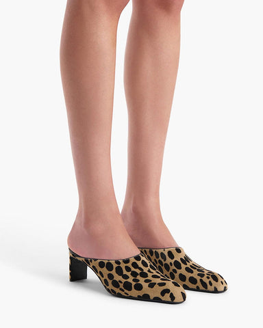 (Pre-sale)Leopard Print Calf Hair Mules