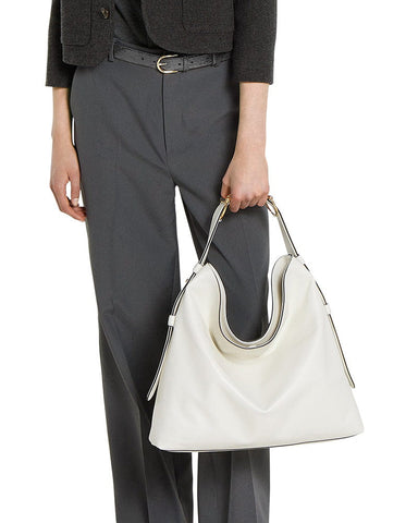 Black Leather Horsebit Tote for Stylish Business Travel