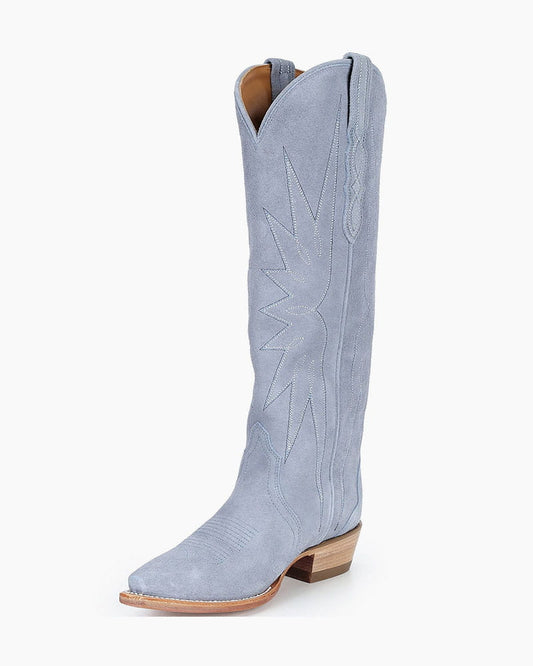 Weekend-Rodeo-Style-Chambray-Suede-Western-Boots-2