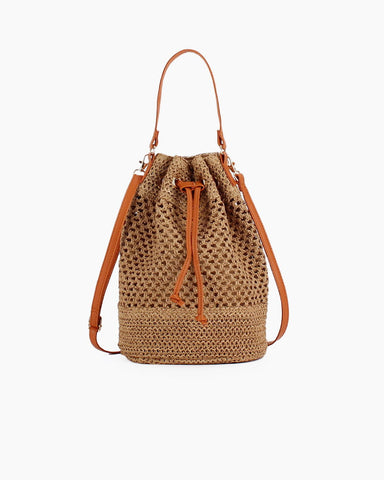 Artisan Crochet Raffia Bucket Bag