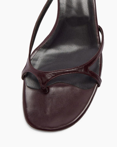 Women’s Burgundy Slim Strap Kitten Heel Sandals