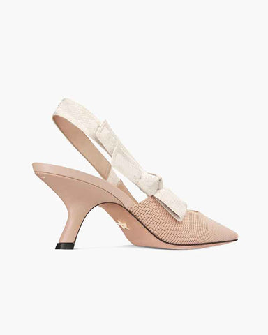 Modern Black Fabric Evening Pumps with Knot Strap Detail