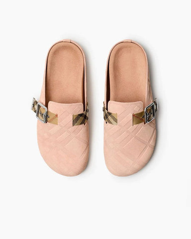 Check Pattern Suede Urchin Clogs