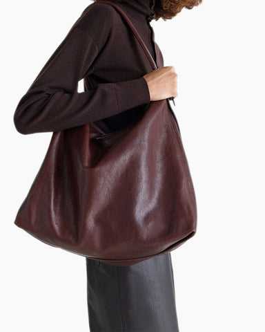 Women's Belted Leather Tote Bag