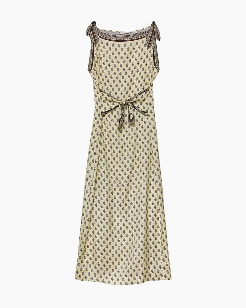 Women's Elegant Romantic Vintage-Inspired Floral Paisley Midi Dress