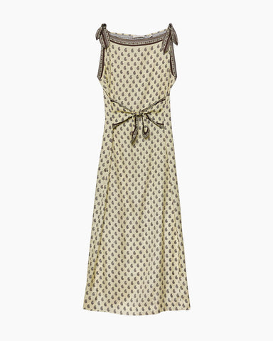 Women's Elegant Romantic Vintage-Inspired Floral Paisley Midi Dress
