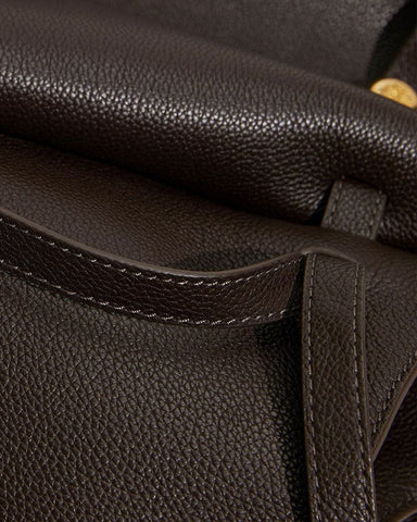 Black Pebbled Leather Romy Tote Bag