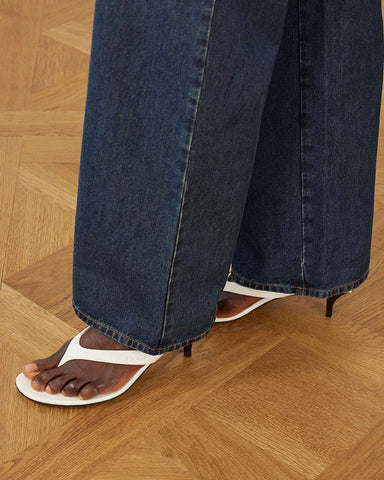 Women’s Leather Thong Kitten Heel Sandals