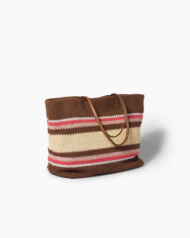 Summer Vacation Raffia Effect Woven Beach Bag