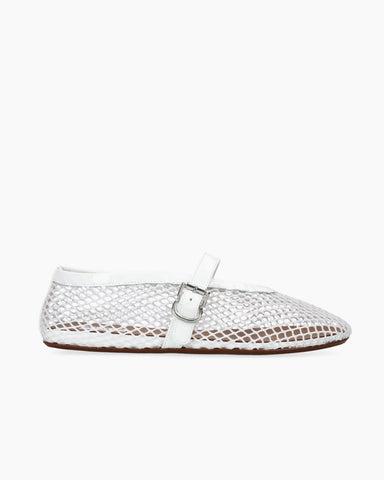 Women's Mesh Ballet Flats With Buckle Strap